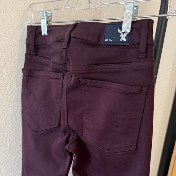 American Eagle dark plum super stretch skinny jeans NWT SIZE 00 Reg - Picture 10 of 11